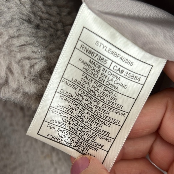 Winter Clearance! BB Dakota Womens Faux Fur One Button Front Coat Gray Oversized - Picture 4 of 7